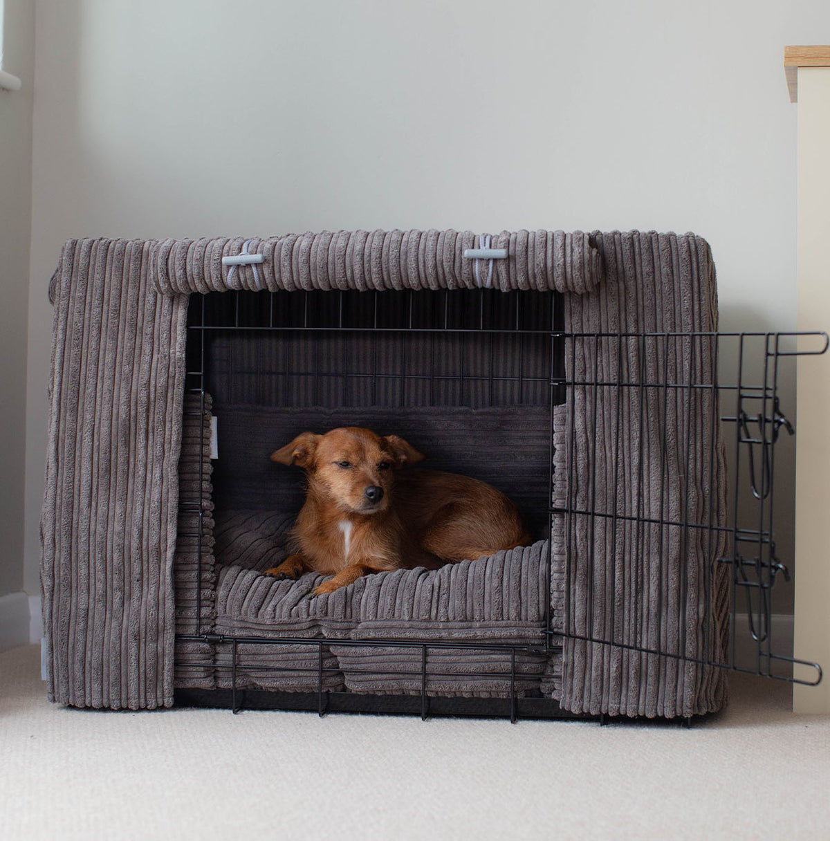 Dark Grey Plush Crate Set | Lords & Labradors Dog Crate Set