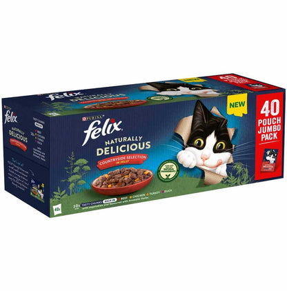 Felix Naturally Delicious Countryside Selection in Jelly Wet Cat Food (40 x 80g)