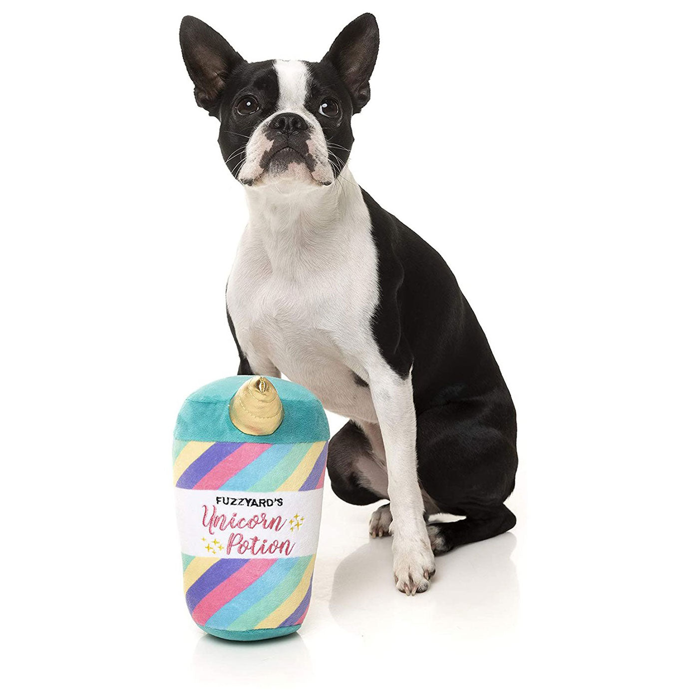 Discover Fuzzyard Unicorn Potion Toy. The perfect dog toy full of rainbows and cotton candy! Super cute and loads of fun, and machine washable. Available at Lords & Labradors