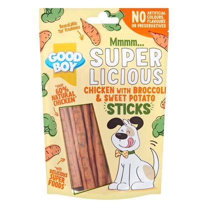 Good Boy Super-Licious Chicken, Broccoli & Sweet Potato Sticks 100g