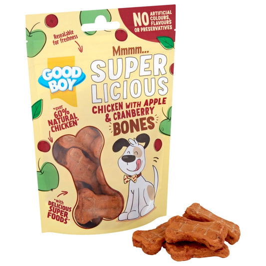 Good Boy Super-Licious Chicken, Apple & Cranberry Bones 100g
