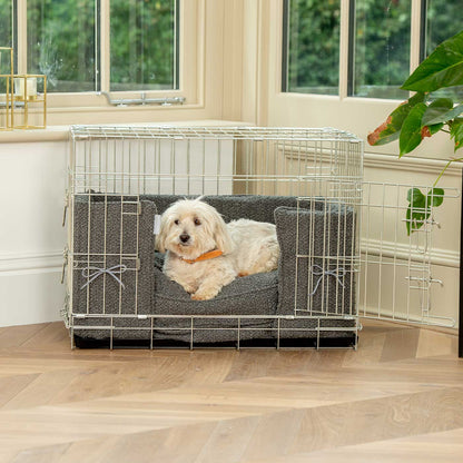 Dog Crate Bumper in Granite Bouclé by Lords & Labradors