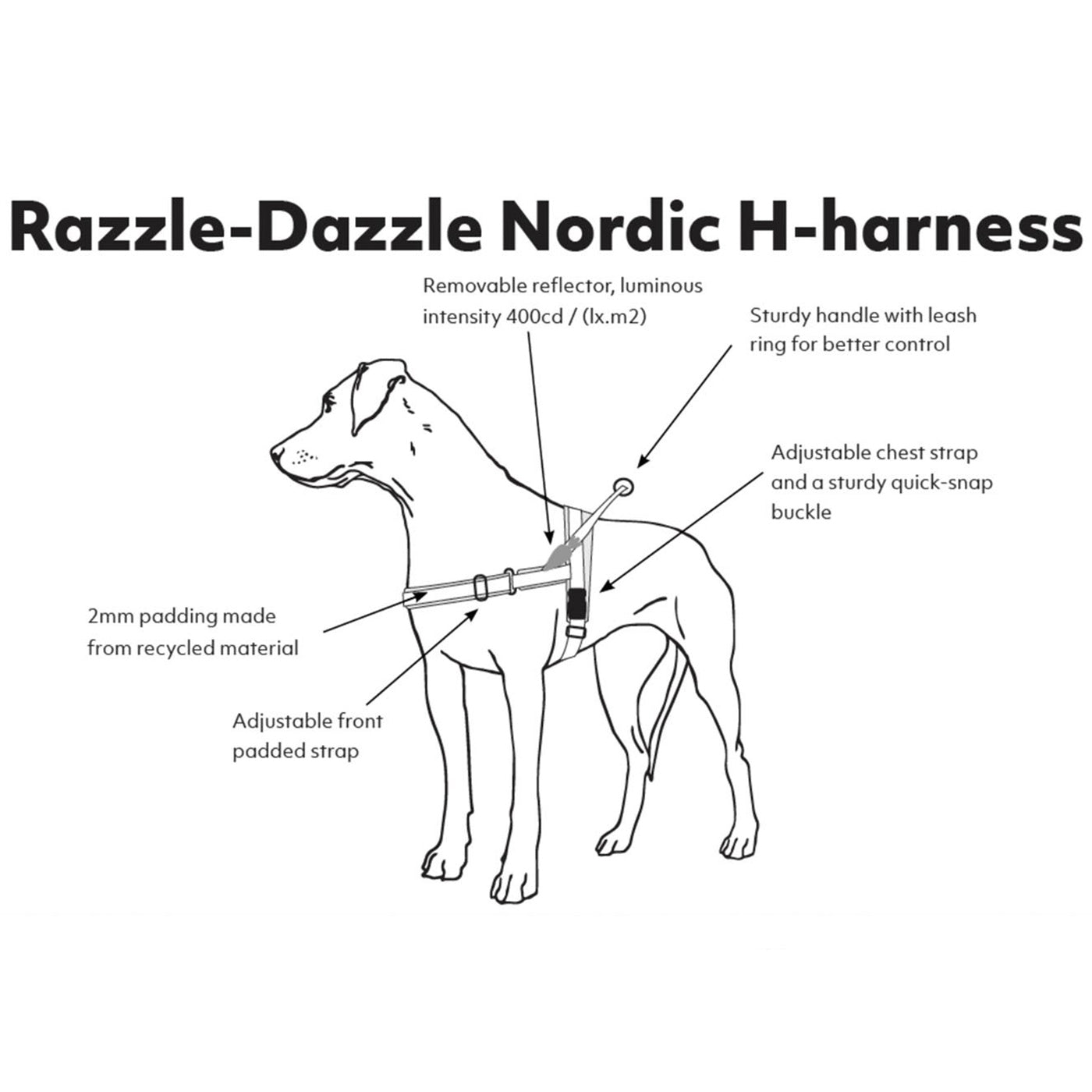 Razzle Dazzle H Dog Harness Walking Accessories Lords & Labradors