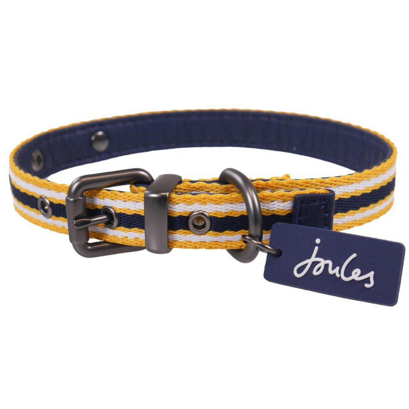 Joules Coastal Navy & Mustard Dog Collar