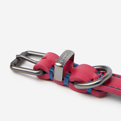 Joules Pink Leather Dog Collar