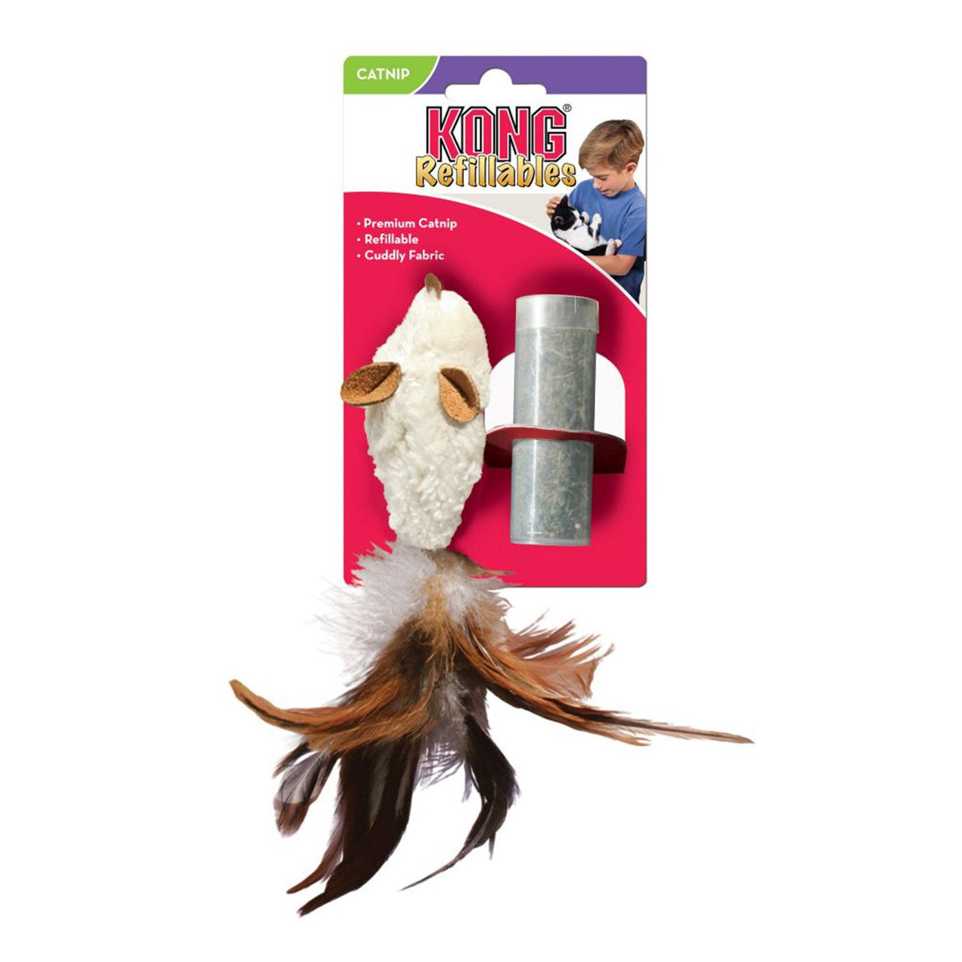 KONG Cat Refillable Feather Mouse