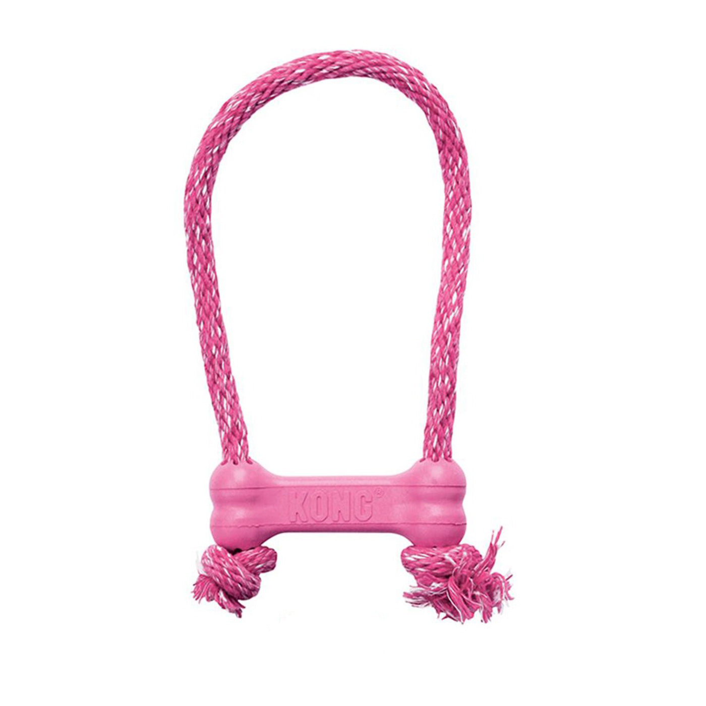 KONG Puppy Goodie Bone With Rope Pink