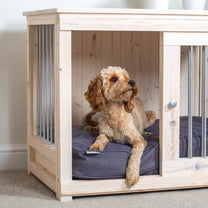 Wooden Rustic Sliding Door Dog Crate - White Wash | Dog Crate | Lords ...