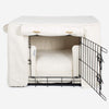 Dog Crate Set In Ivory Bouclé by Lords & Labradors