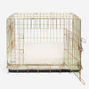 Gold Dog Crate with Cushion in Bouclé by Lords & Labradors