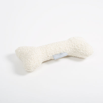 Present The Perfect Pet Playtime With Our Luxury Dog Bone Toy, In Stunning Ivory Bouclé! Available To Personalise Now at Lords & Labradors, Shop Luxury Dog Toys Online    