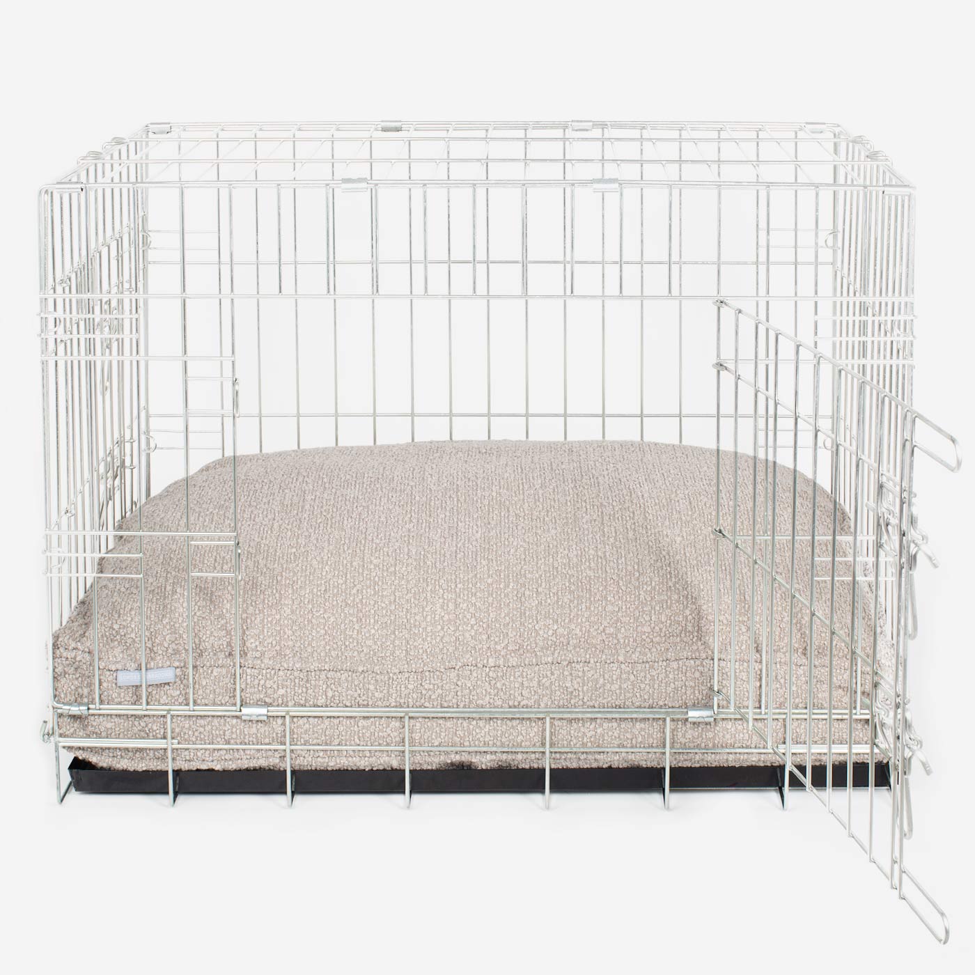 Luxury Dog Crate Cushion, Mink Bouclé Crate Cushion The Perfect Dog Crate Accessory, Available To Personalise Now at Lords & Labradors