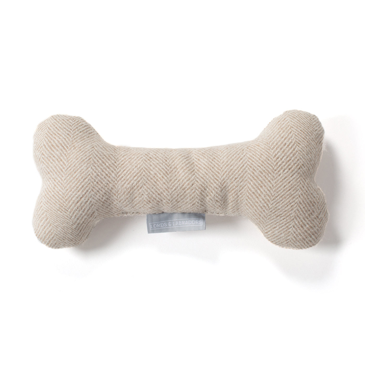 Present The Perfect Pet Playtime With Our Luxury Dog Bone Toy, In Stunning Natural Herringbone Tweed! Available To Personalise Now at Lords & Labradors 