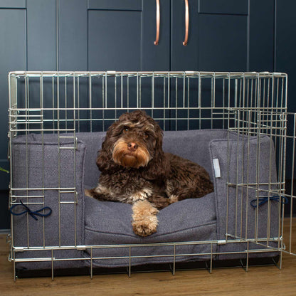 Dog Crate Bumper in Oxford Herringbone Tweed by Lords & Labradors