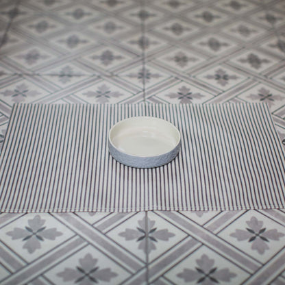 [color:regency stripe] Discover Pet Feeding Placemat in Regency Stripe. Available at Lords and Labradors