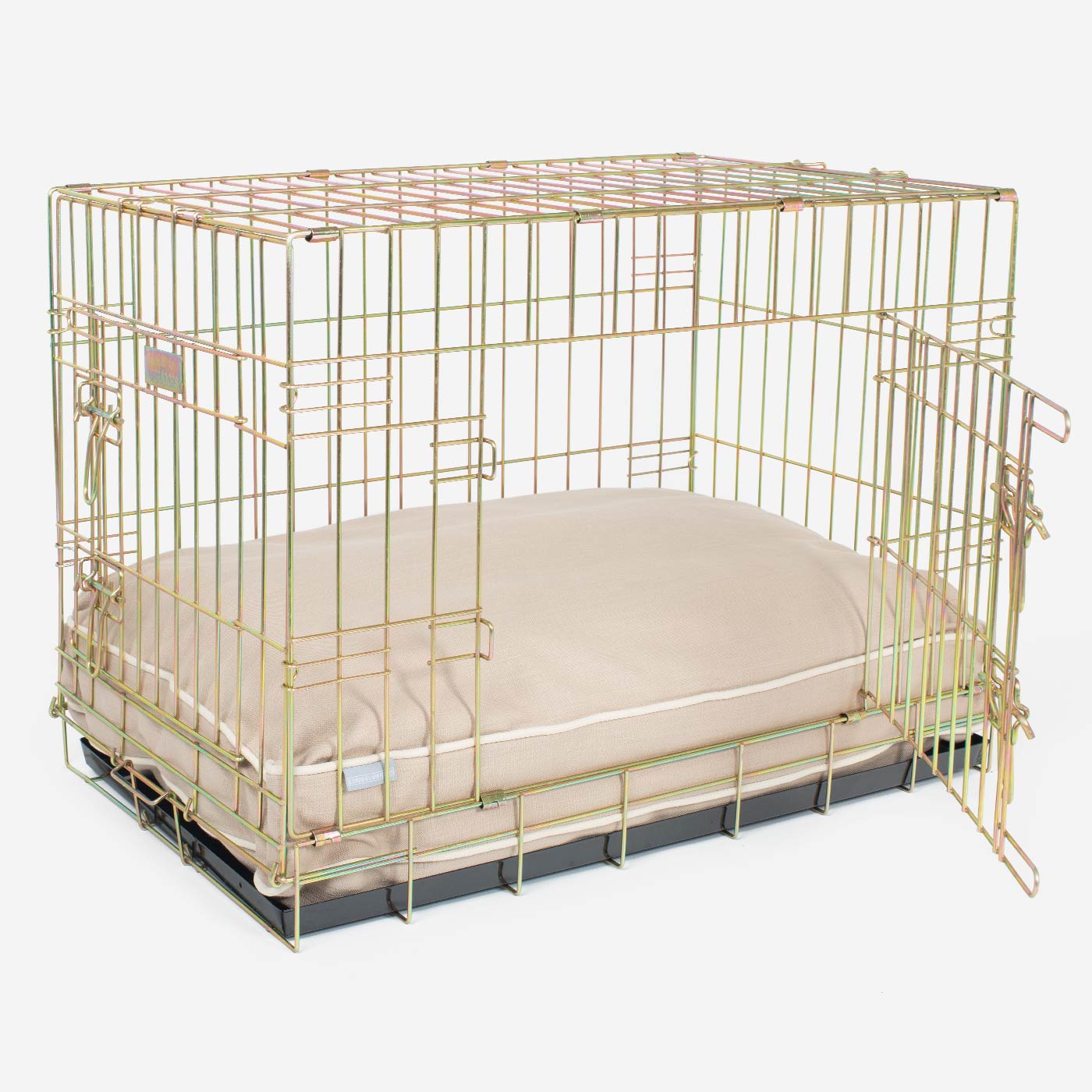 Luxury Dog Crate Cushion, Savanna Oatmeal Crate Cushion! Perfect Dog Crate Accessory, Available To Personalise Now at Lords & Labradors