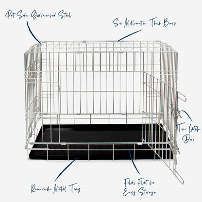Lords & Labradors Heavy Duty Silver Deluxe Dog Crate