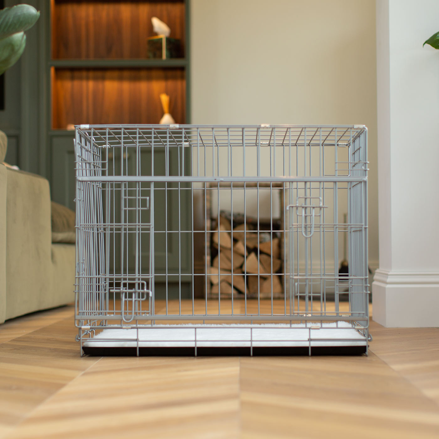 Imperfect Sliding Door Dog Crate in Grey by Lords & Labradors