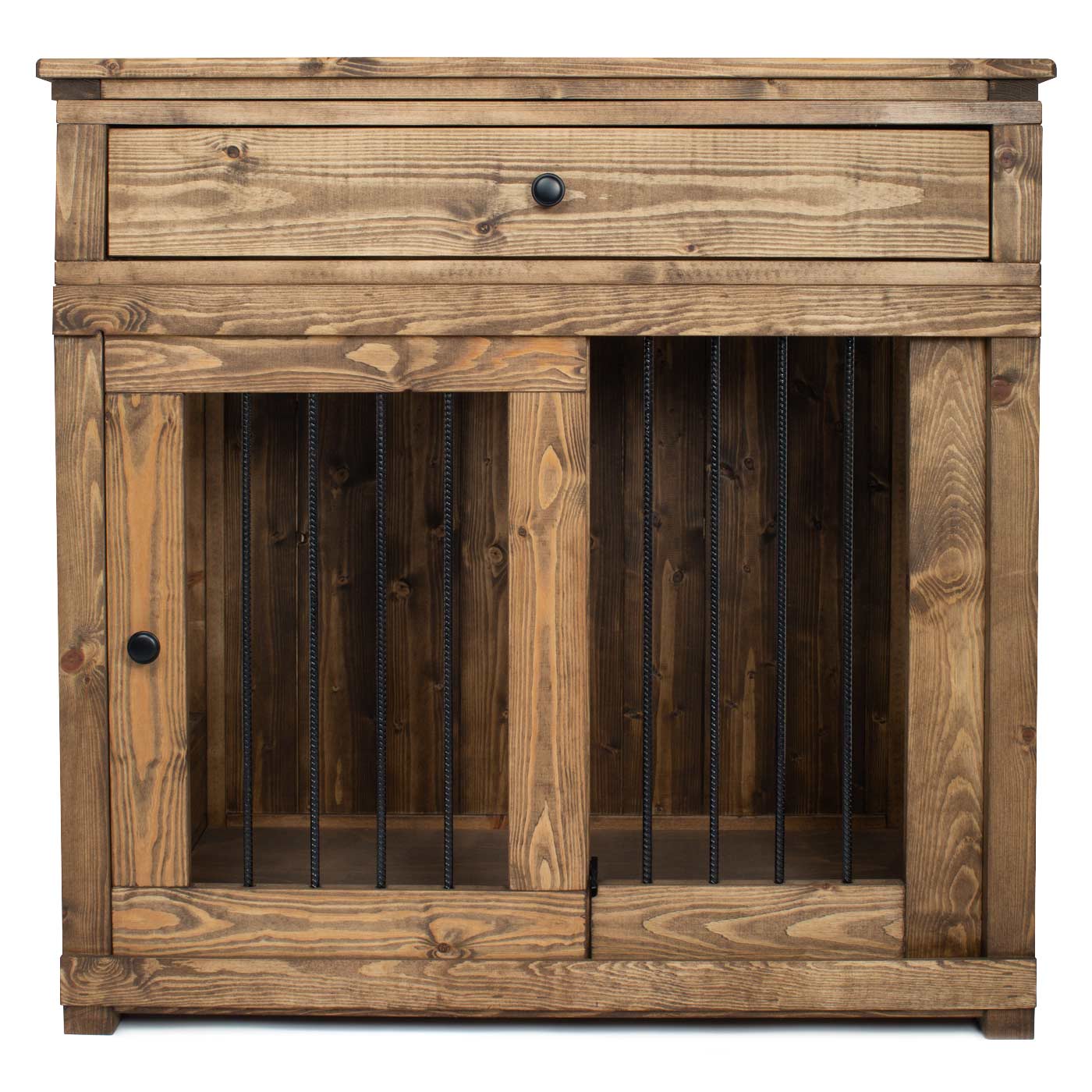 Wooden Sliding Door Broadsand Dog Crate with Drawer by Lords & Labradors