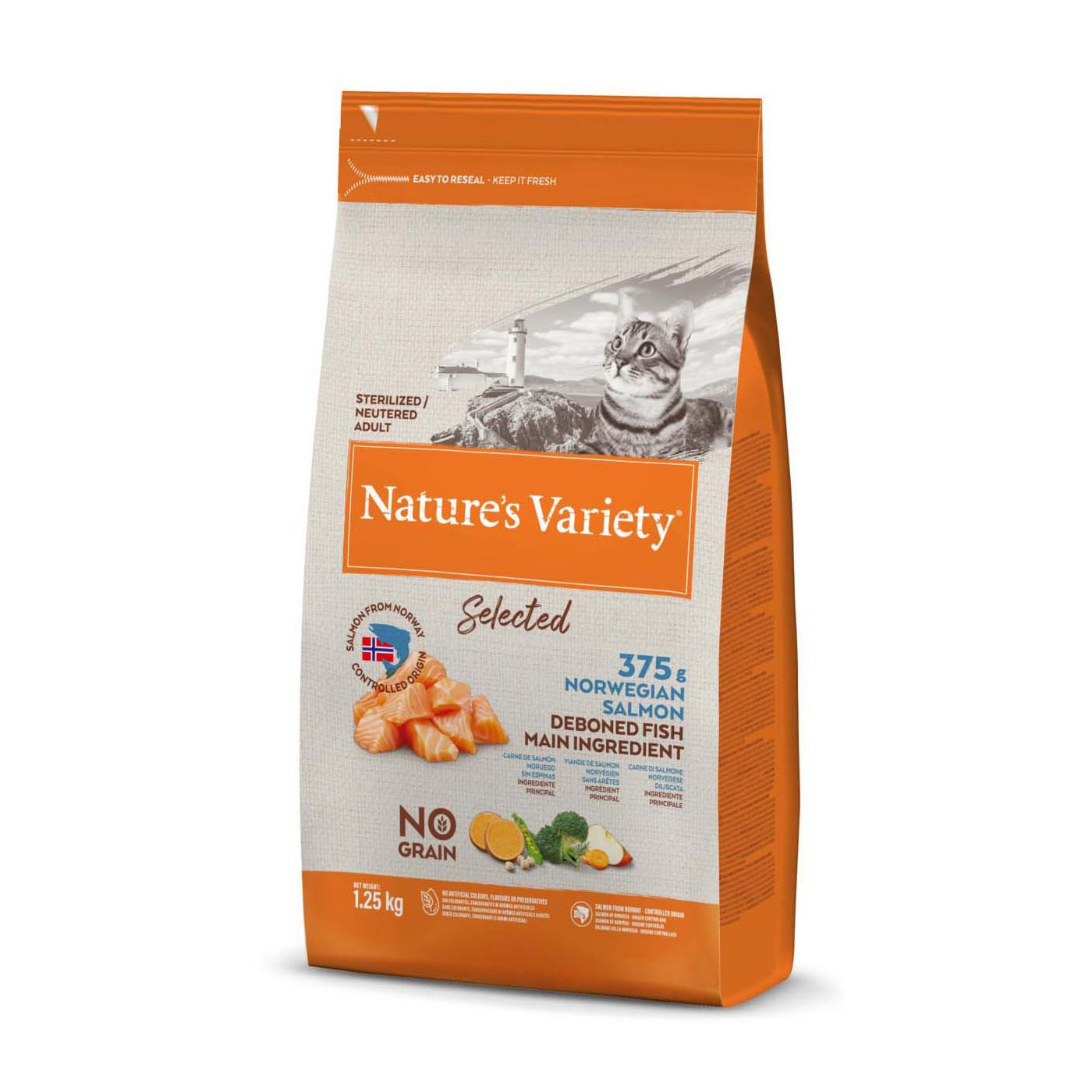 Natures Variety Selected Dry Adult Salmon Sterilized Cat Food