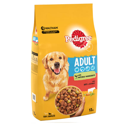 Pedigree Adult Dog Complete Dry Food with Beef & Vegetables 12KG