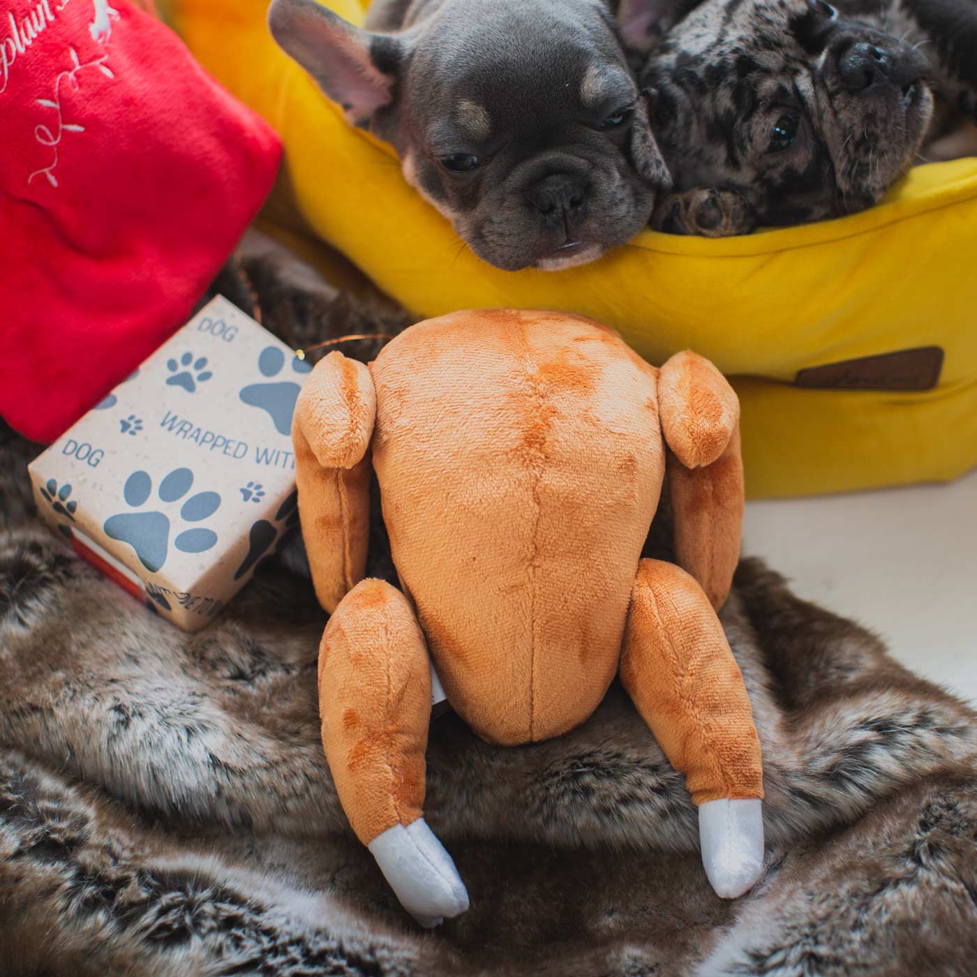 P.L.A.Y Christmas whole turkey dog toy
