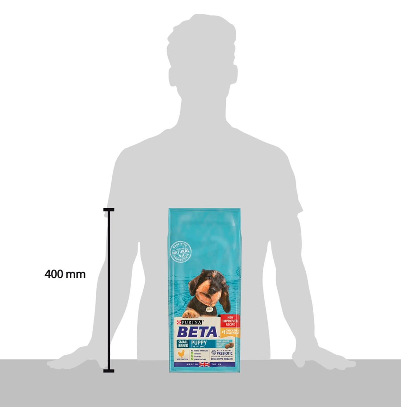 Purina beta puppy small breed chicken 2kg size guide