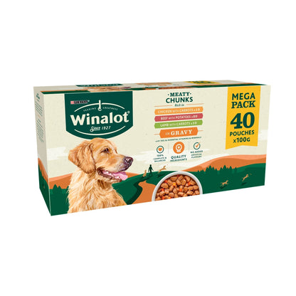 Purina Winalot perfect portions dog food mixed pouches in gravy front render