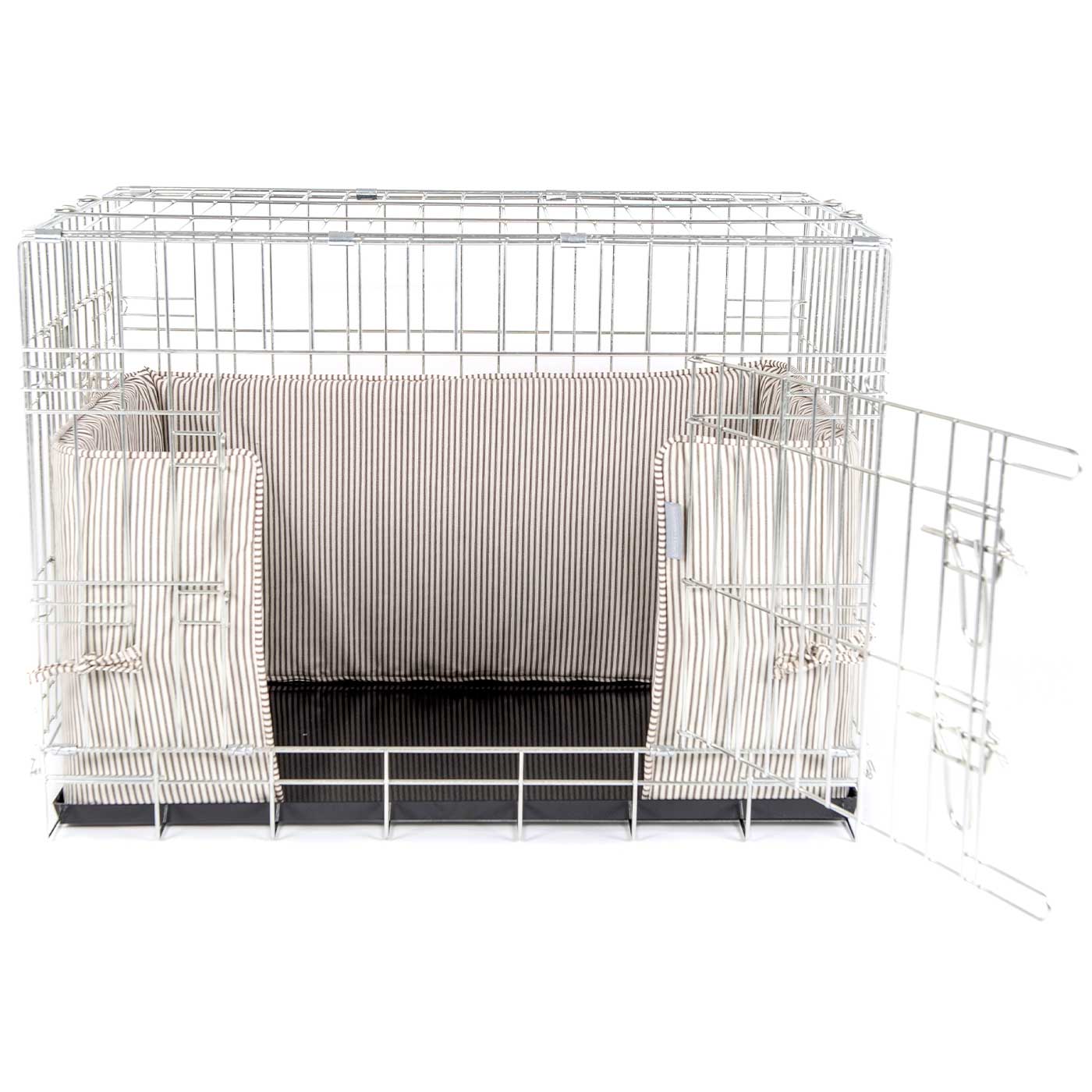 Luxury Dog Crate Bumper, Regency Stripe Crate Bumper Cover The Perfect Dog Crate Accessory, Available To Personalise Now at Lords & Labradors