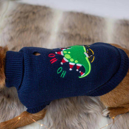 Santasaurus Christmas Dog Jumper