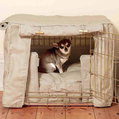 Imperfect Dog Crate Cover In Regency Stripe Cotton