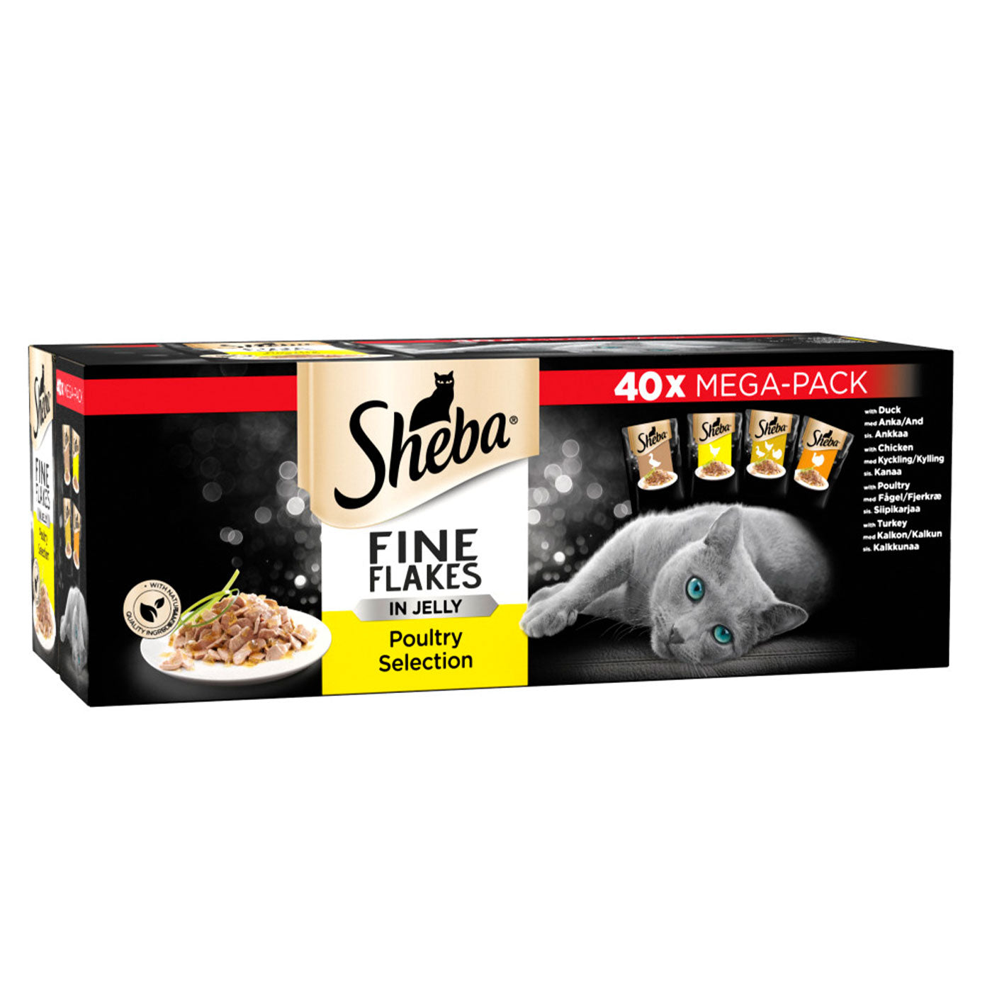 Sheba Fine Flakes Cat Pouches Poultry Collection in Jelly (40x85g)