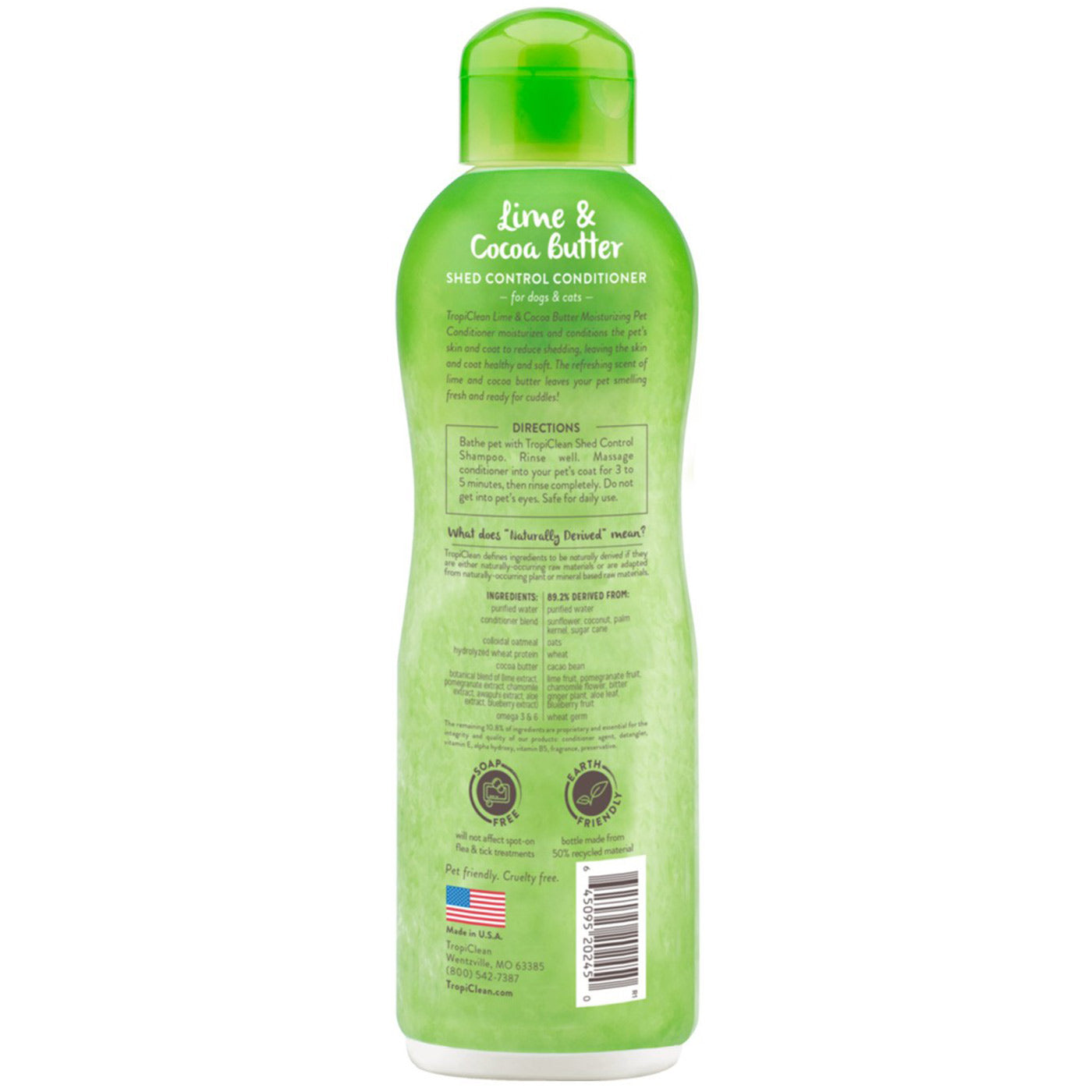 TropiClean Shed Control Lime and Cocoa Conditioner