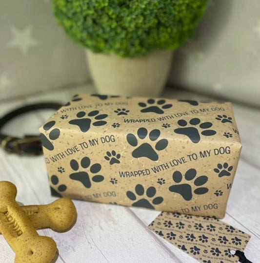 Wrapped with love to my dog wrapping paper